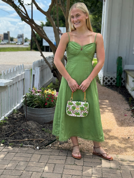 cactus green dress Grace black gold splash dress