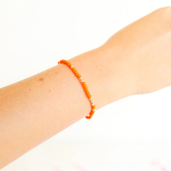 Orange Solid Sprinkle Bracelet