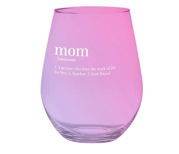 30oz Stemless Glass Mom