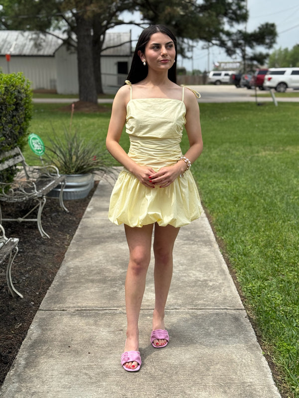 Mattie Tie Shoulder Bubble Hem Dress