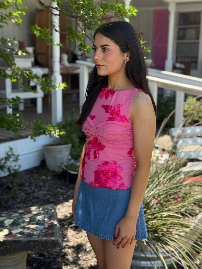 Denim Mini Skirt - Med Blue