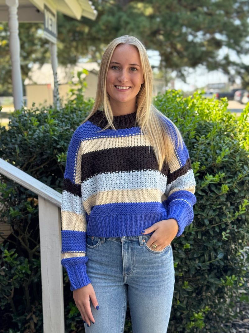 Janna Blue Stripe Sweater