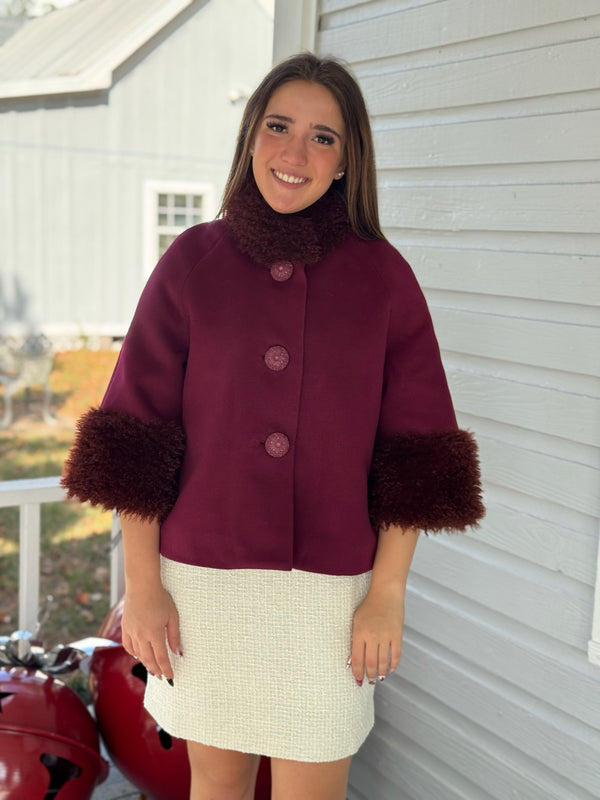 Shaggy Fur Trim Jacket