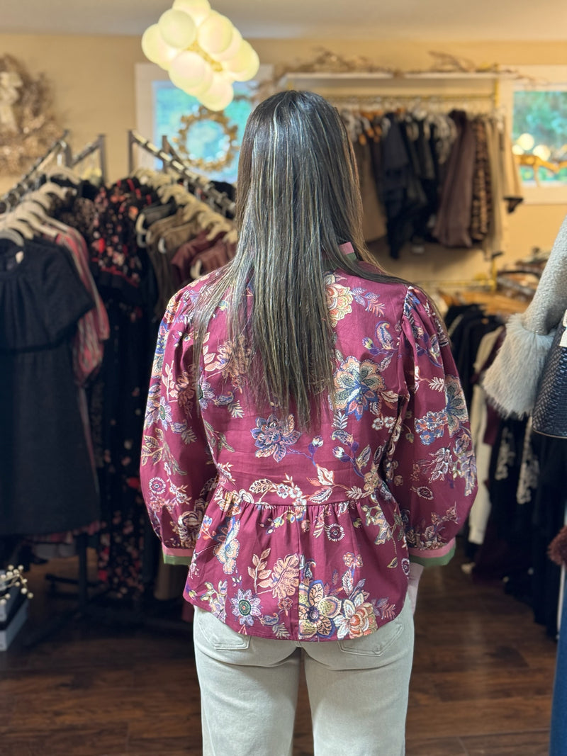 Samantha Burgundy Top