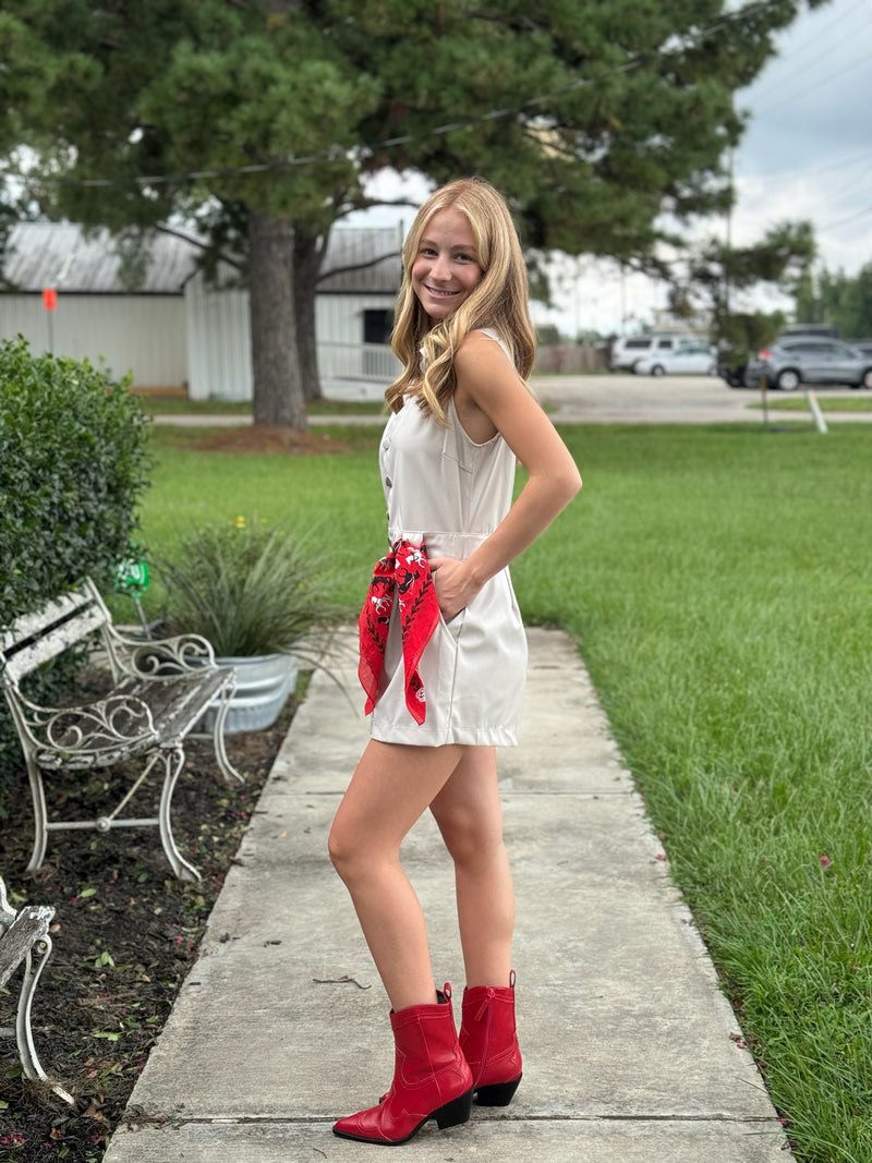 Amira Collared Neck Sleeveless Romper