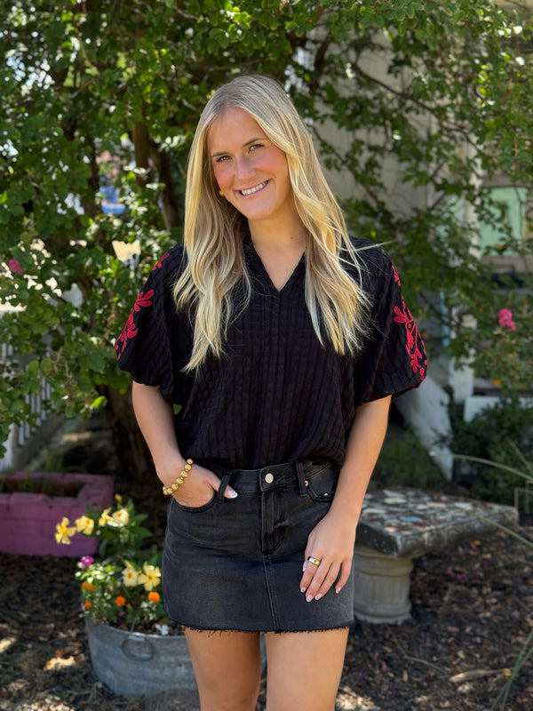 The Havanah Top - Black/Red