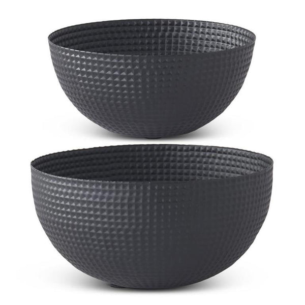 Textured Black Metal Bowls