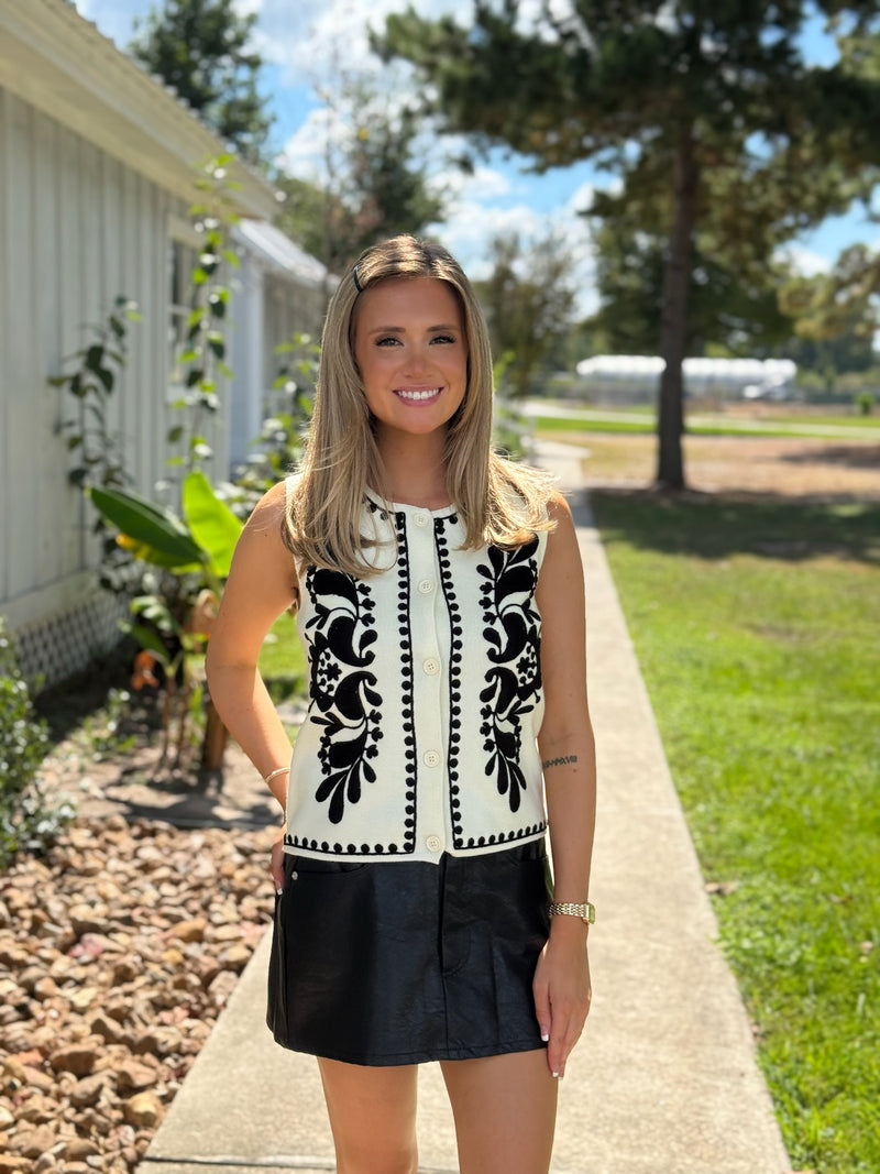 Sandra Embroidered Vest Top