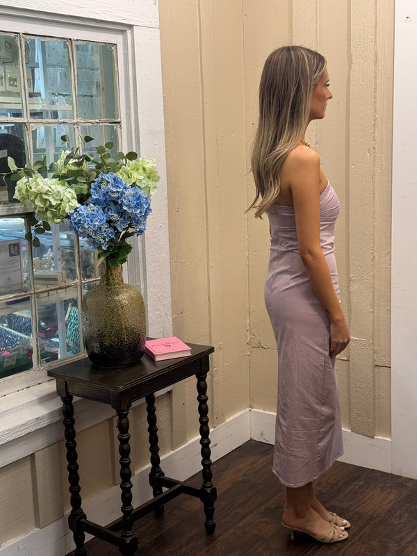 NAOMI STRAPLESS DRESS - Violet
