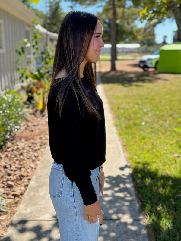 DOLMAN SLEEVE TOP - BLACK