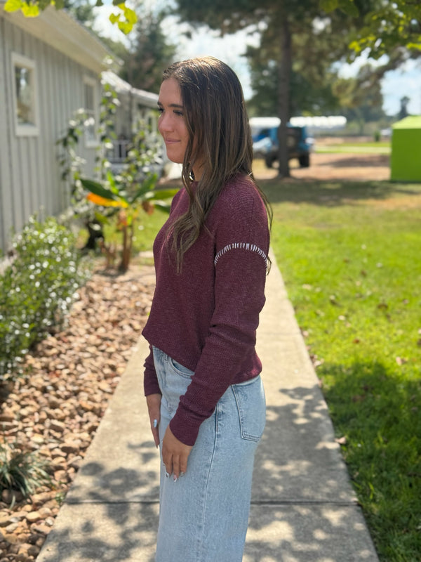 BLANKET STITCH SWEATSHIRT