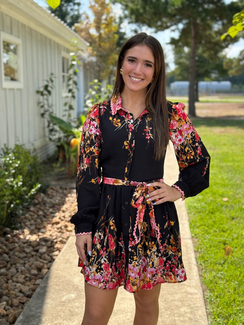 Courtney Black Multi Floral Dress