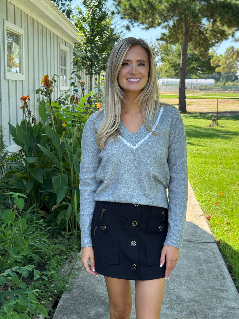 Siene V-Neck Sweater - Dark Harvest