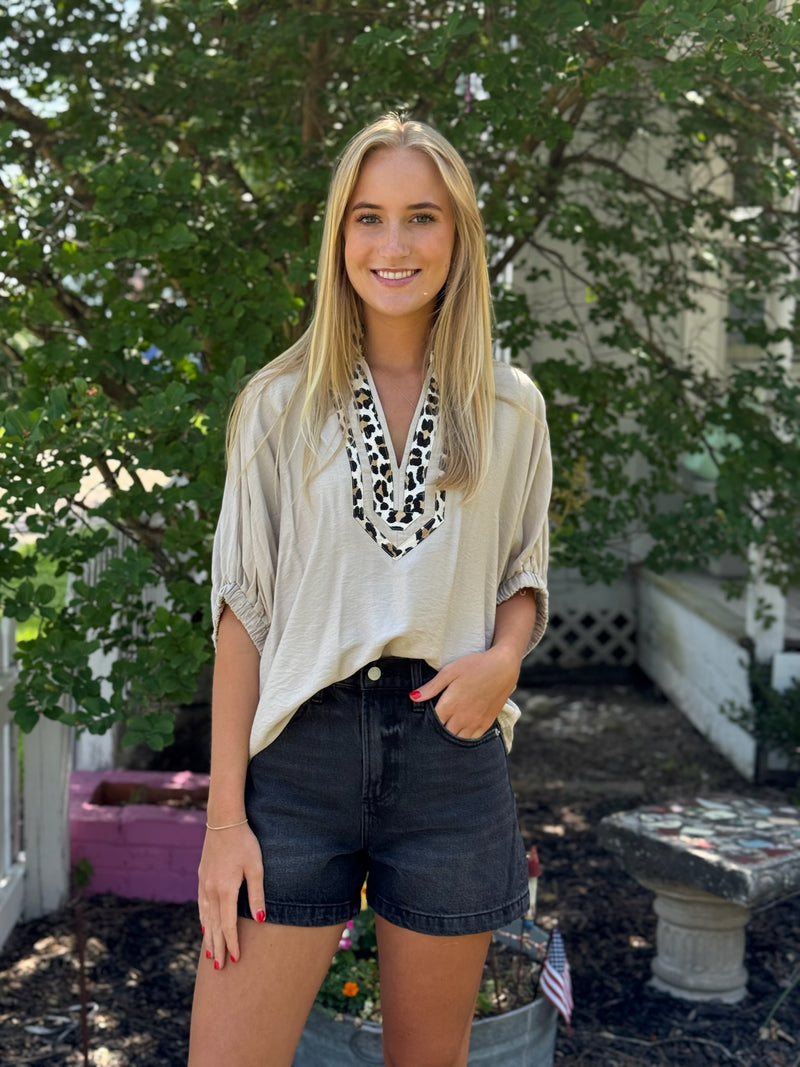 Saige High Rise A-Line Short - Glamour