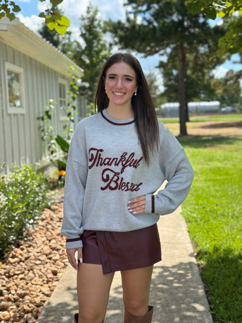 "Thankful & Blessed" Crew Neck