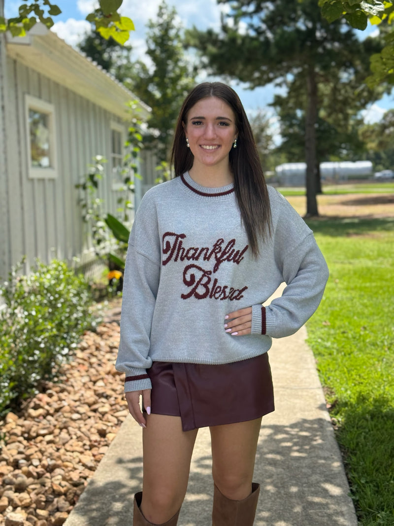 "Thankful & Blessed" Crew Neck