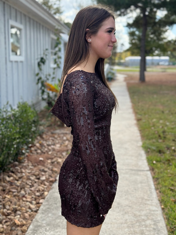 Evangeline Espresso Dress