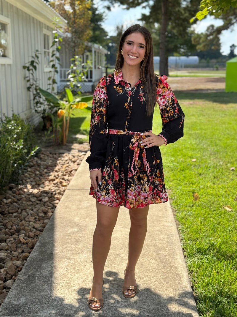 Courtney Black Multi Floral Dress