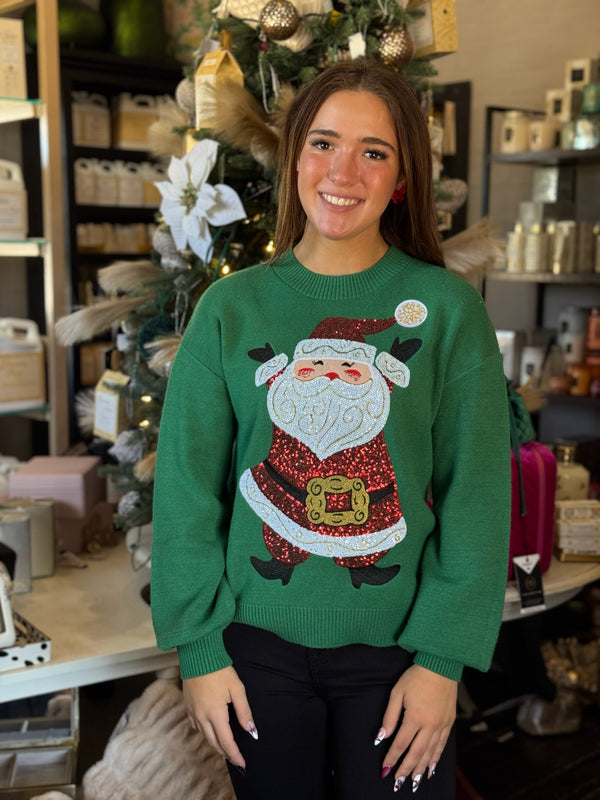 Jolly Good Guy Green Crew Neck Sweater