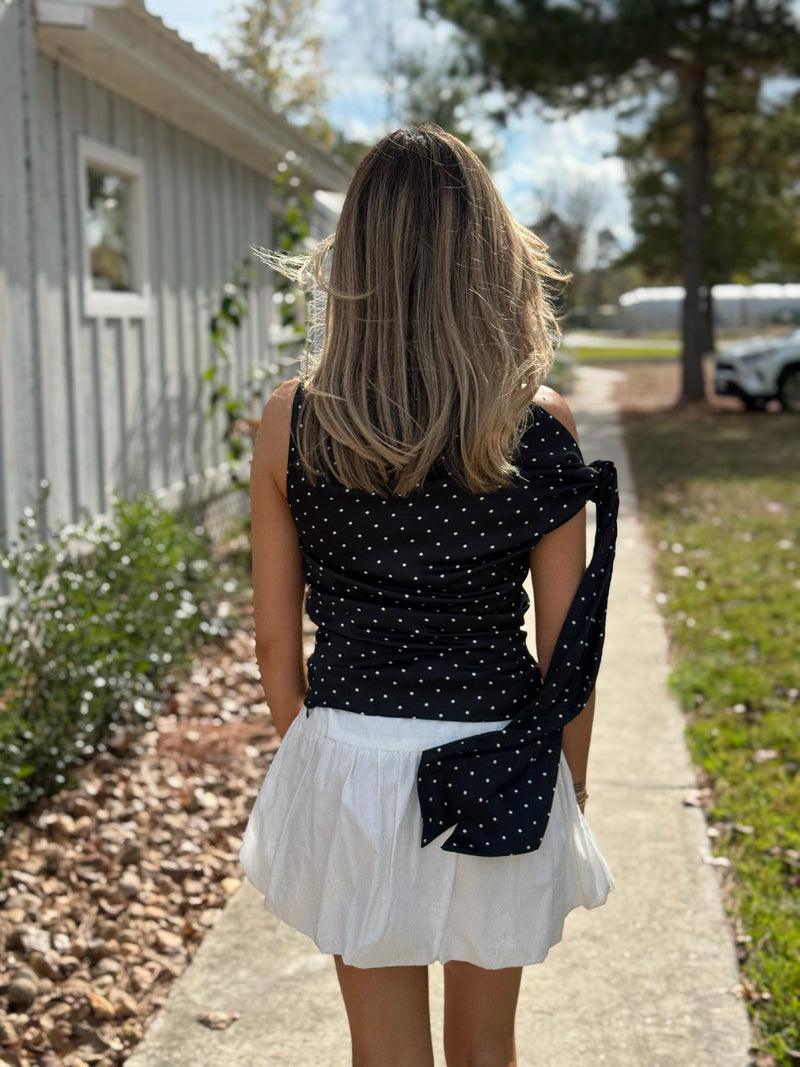 Celine Black Off The Shoulder Top