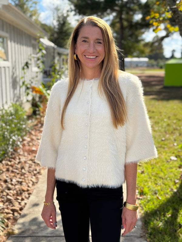 Fuzzy Wuzzy Cardigan - Ivory