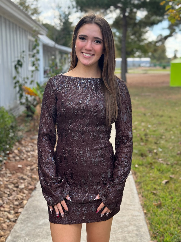 Evangeline Espresso Dress