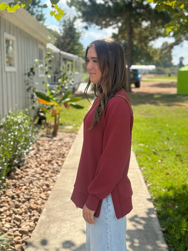 PENELA SOFT KNIT LONG SLEEVE PULLOVER