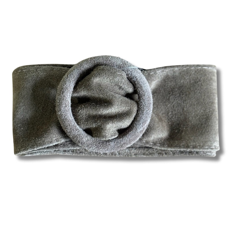 Iris Circle Buckle Suede Belt