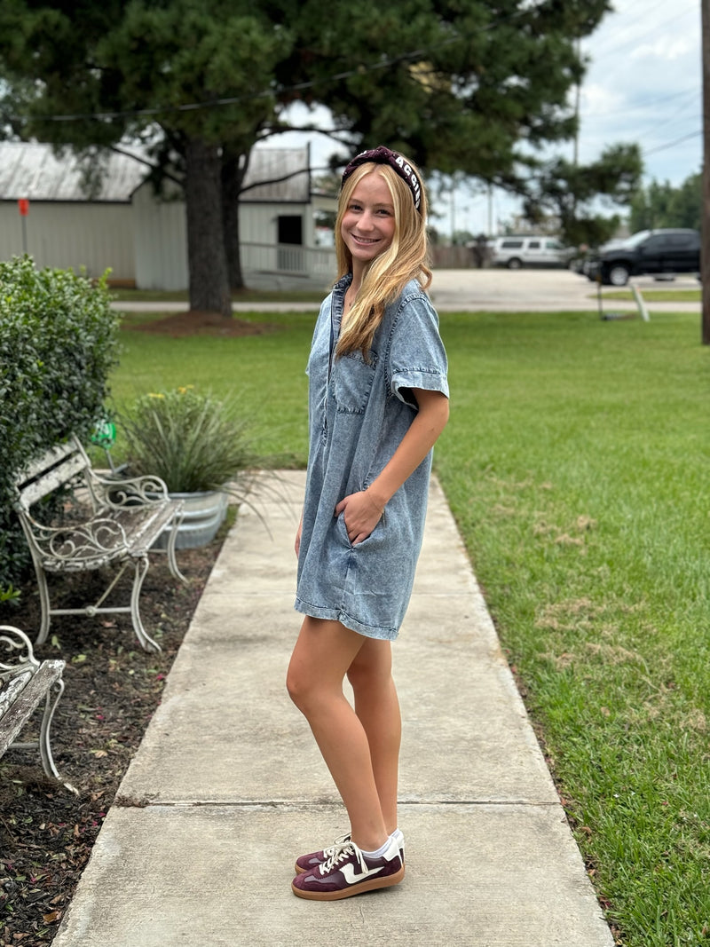 Avery Denim Romper