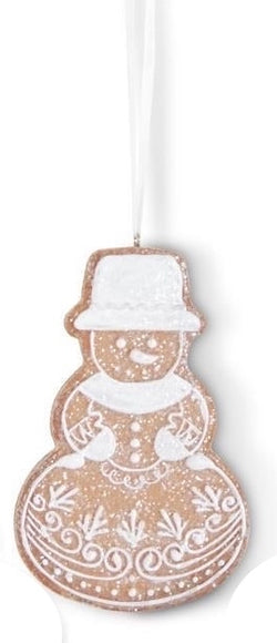 Brown Resin Glittered Gingerbread Ornament