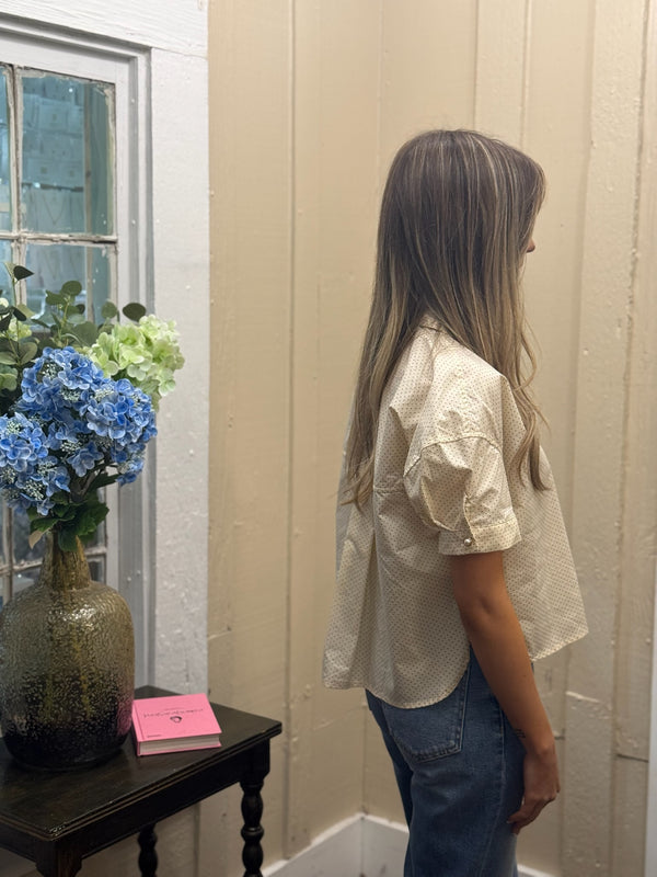 POLKA DOT PALMA POPLIN TOP