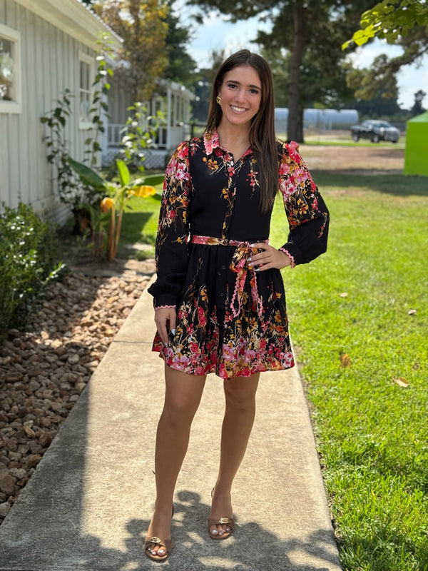 Courtney Black Multi Floral Dress