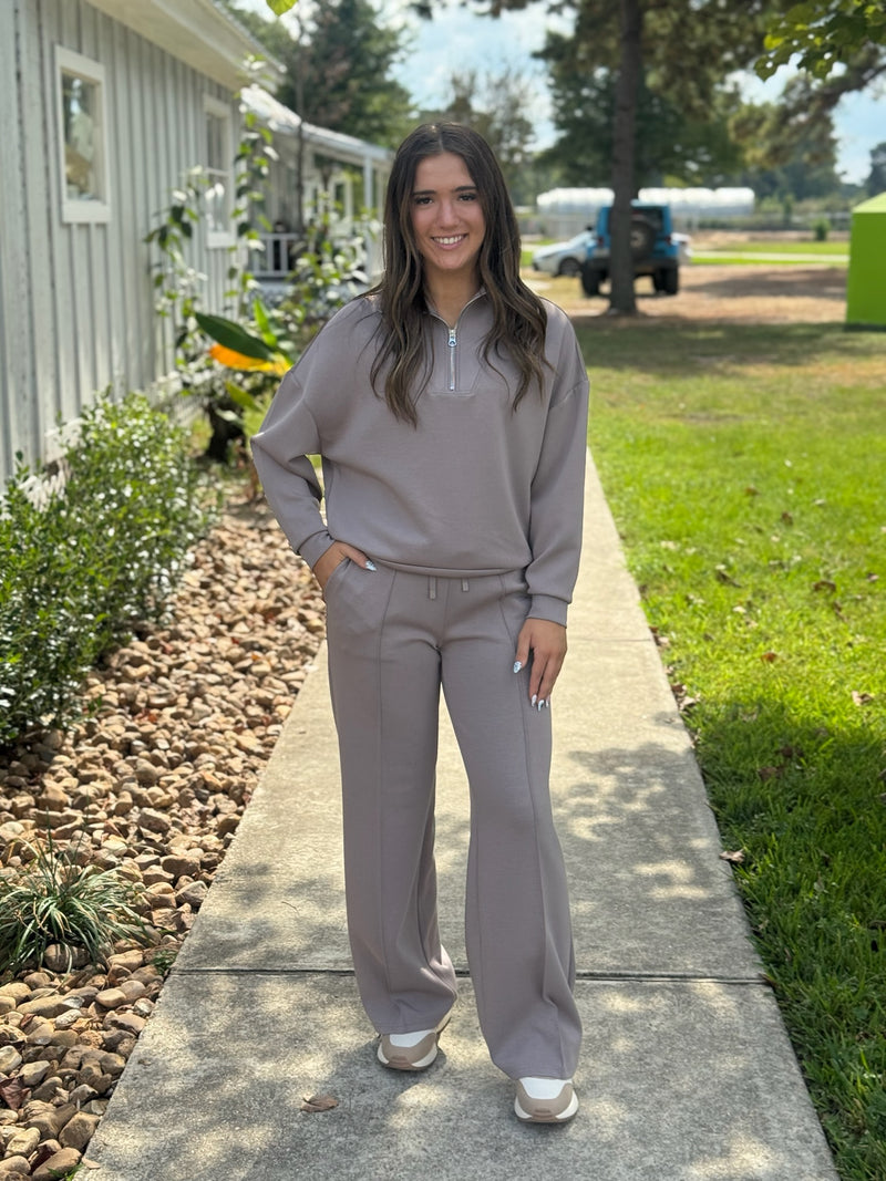 SEANNI SOFT KNIT LONG SLEEVE HALF ZIP PULLOVER