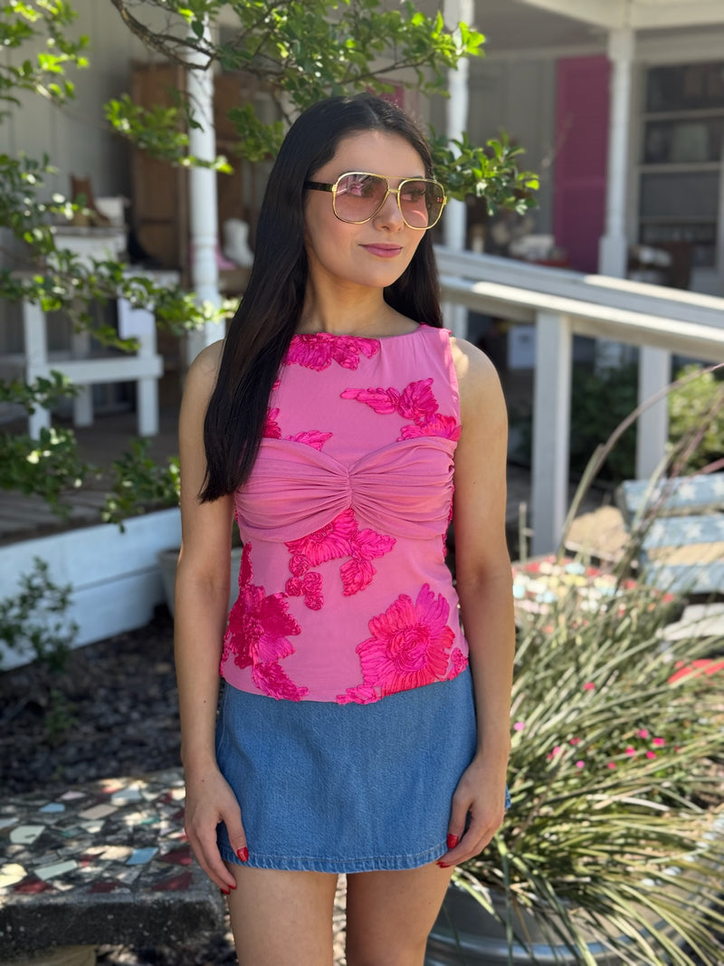 Denim Mini Skirt - Med Blue