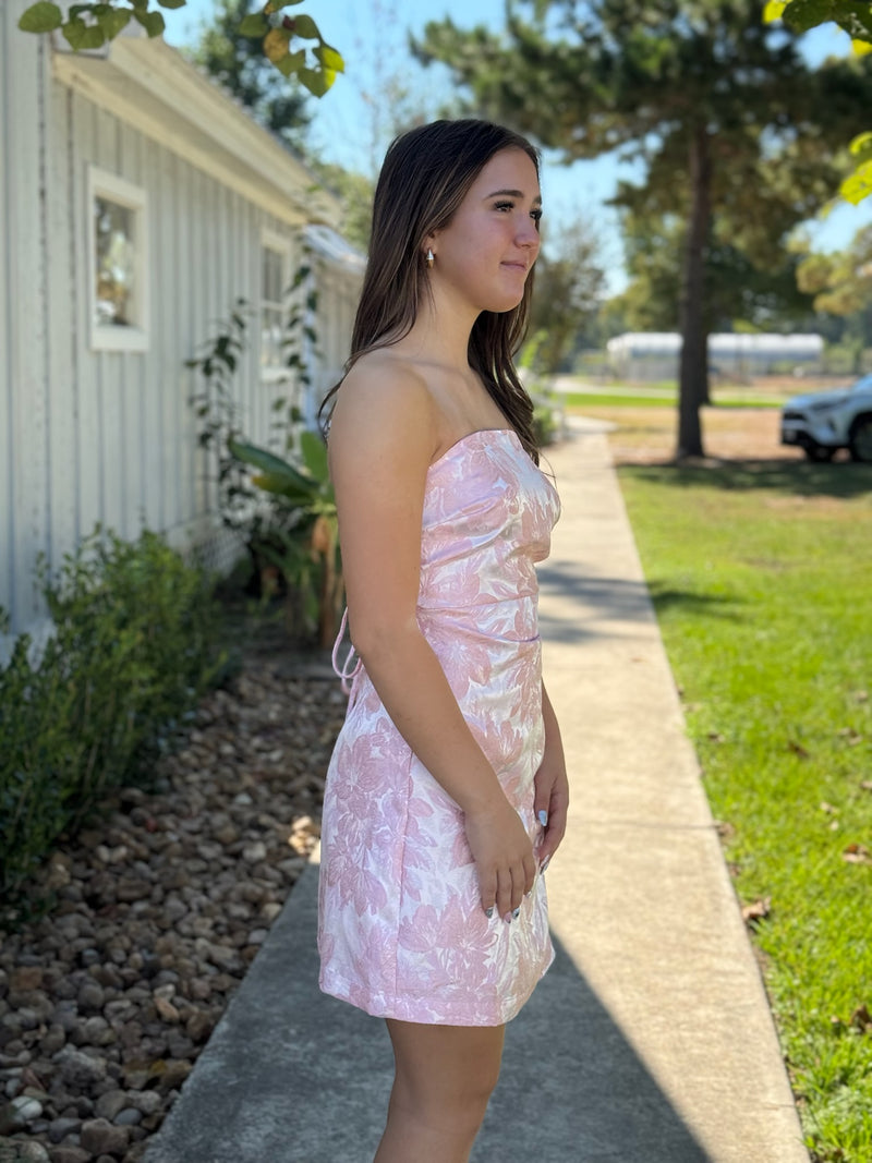 Elle Lace-up Back Mini Dress