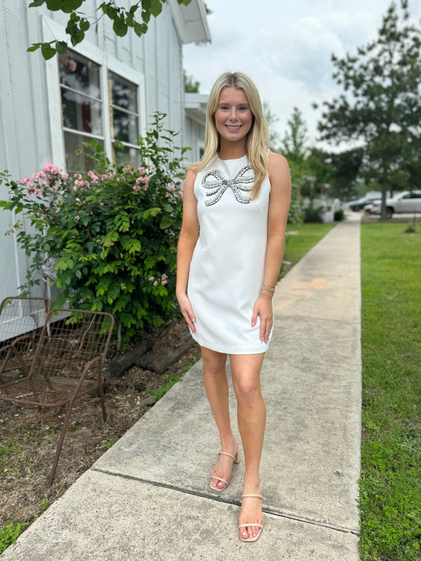 Little White Dress with a Bow