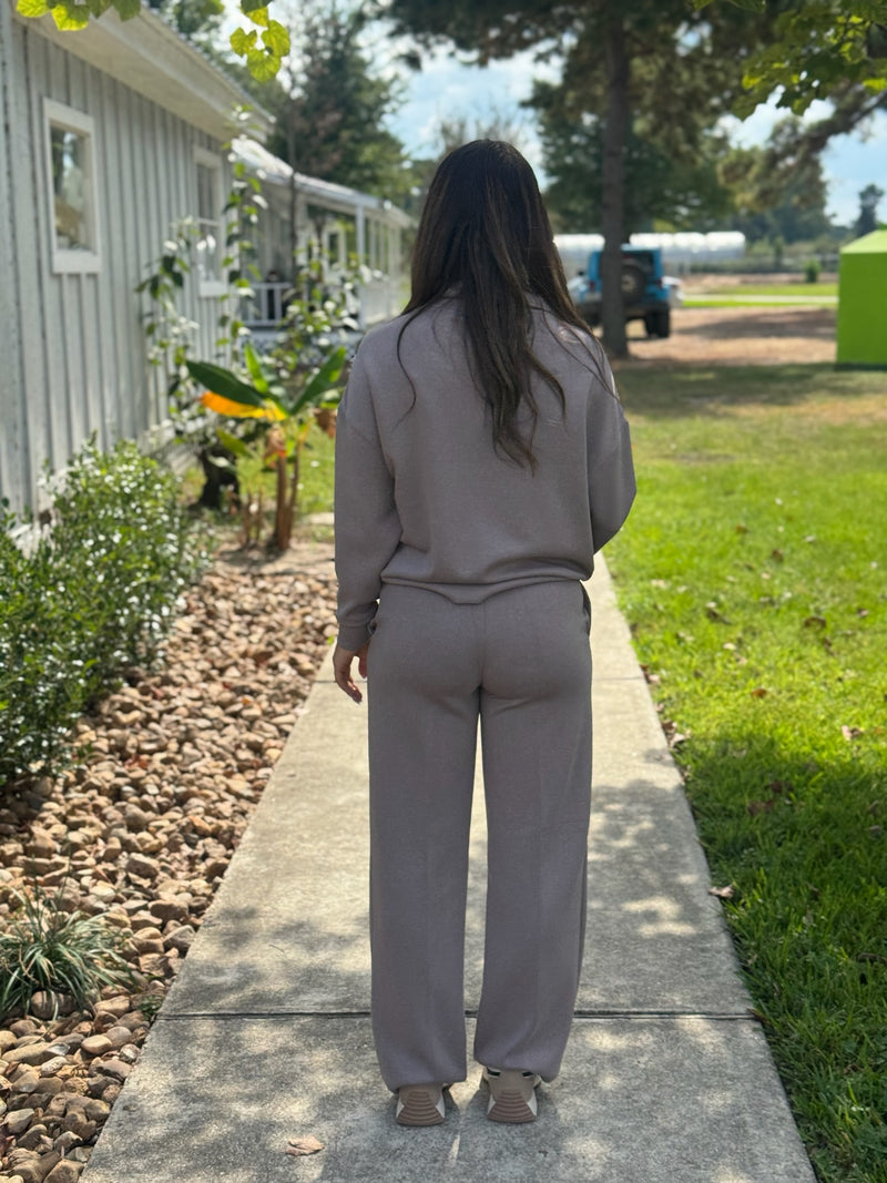 SEANNI SOFT KNIT LONG SLEEVE HALF ZIP PULLOVER