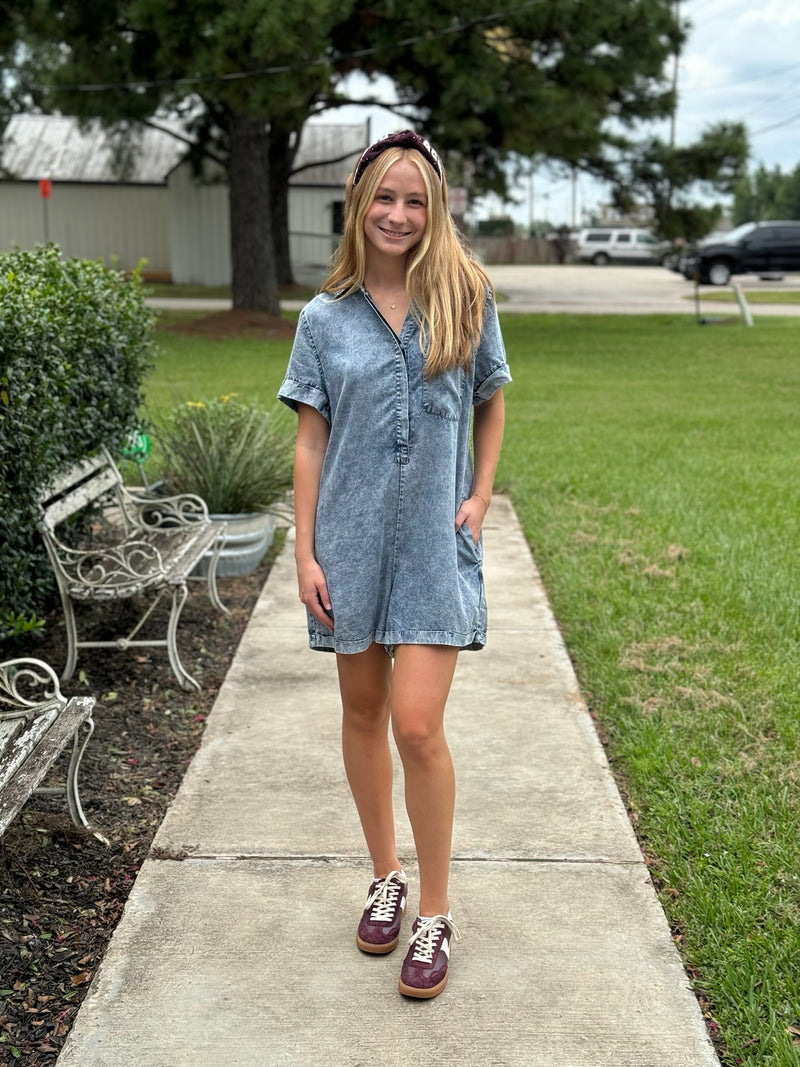 Avery Denim Romper