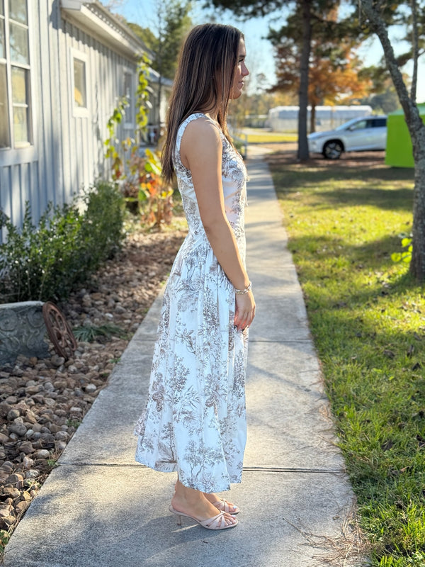 Kenzie Toile Print Midi Dress