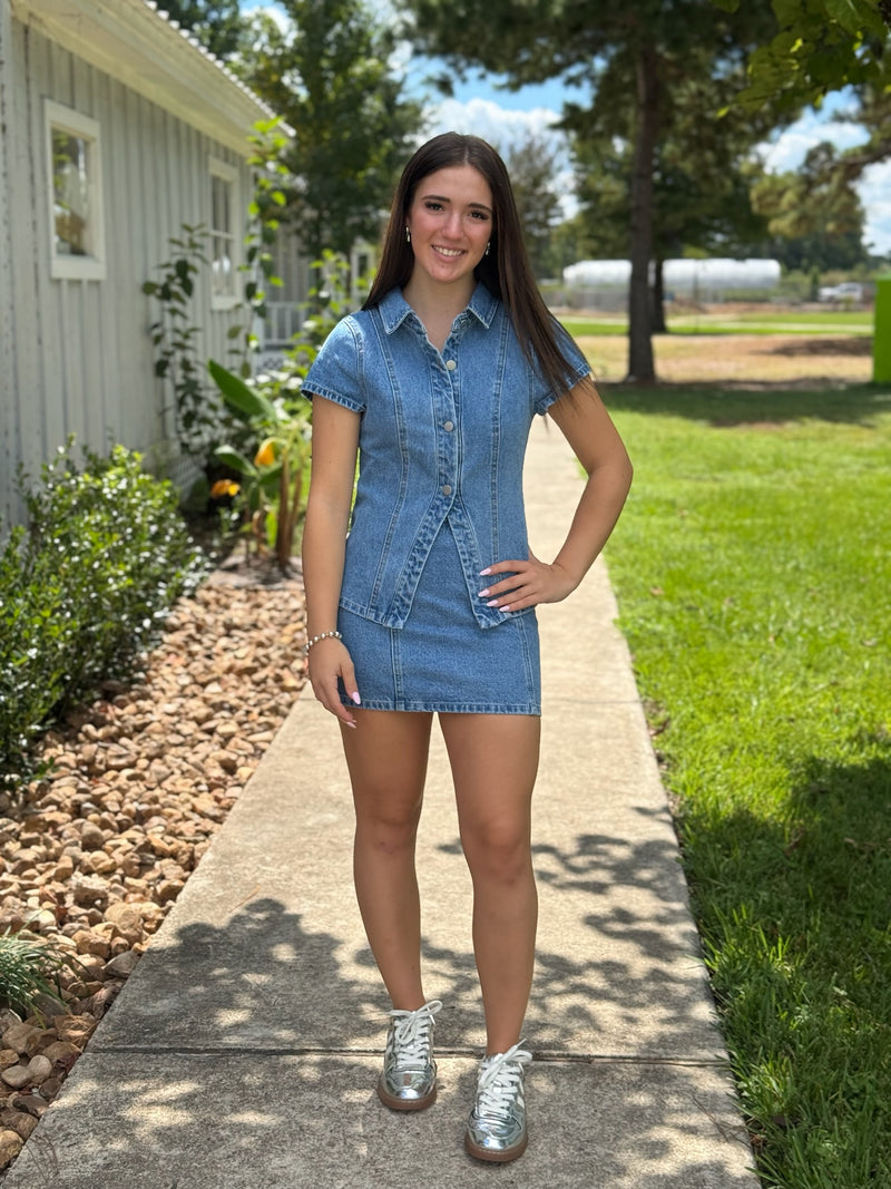 Willa Low Waist Denim Skirt