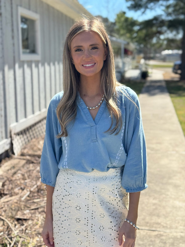 Denim Jolie with Embroidery