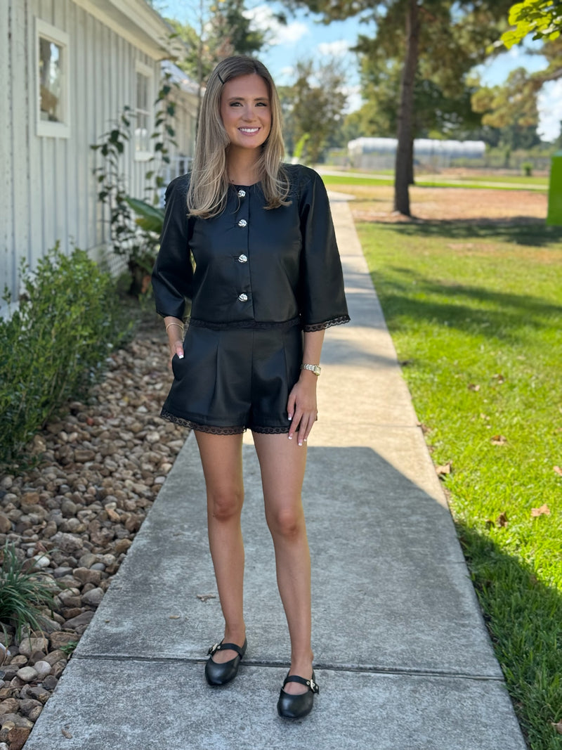 Elani Leather Cropped Jacket