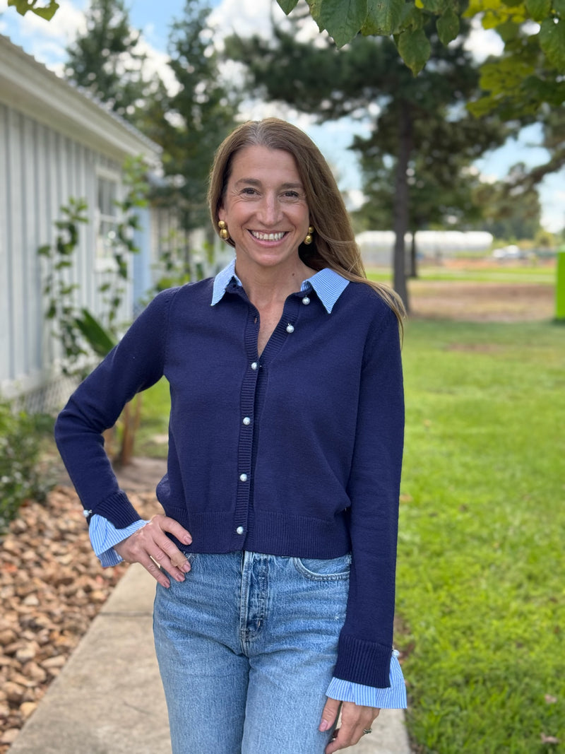Evelyn Collared Knit Top