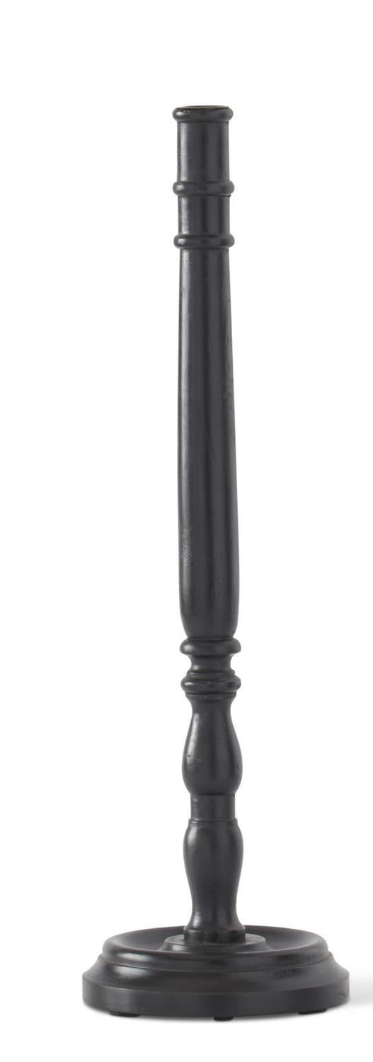 Large Black Wood Taper Candleholder