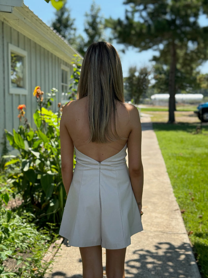 Mariah Halter Neck Leather Romper