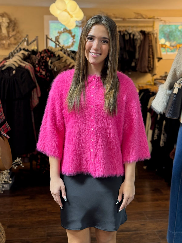 Fuzzy Wuzzy Cardigan - Pink