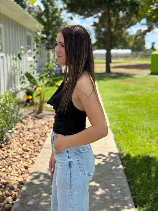 Izzy Cowl Neck Halter Top
