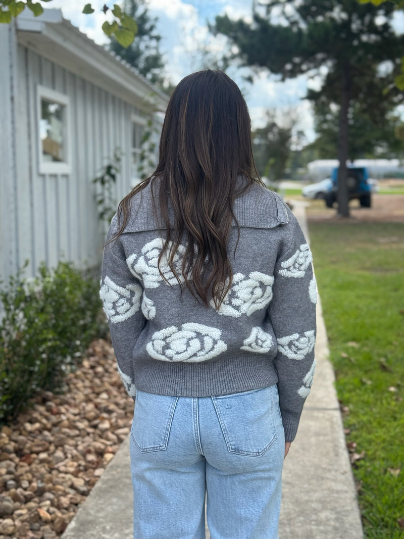 RUMDUOL LONG SLEEVE TROYER NECK CARDIGAN