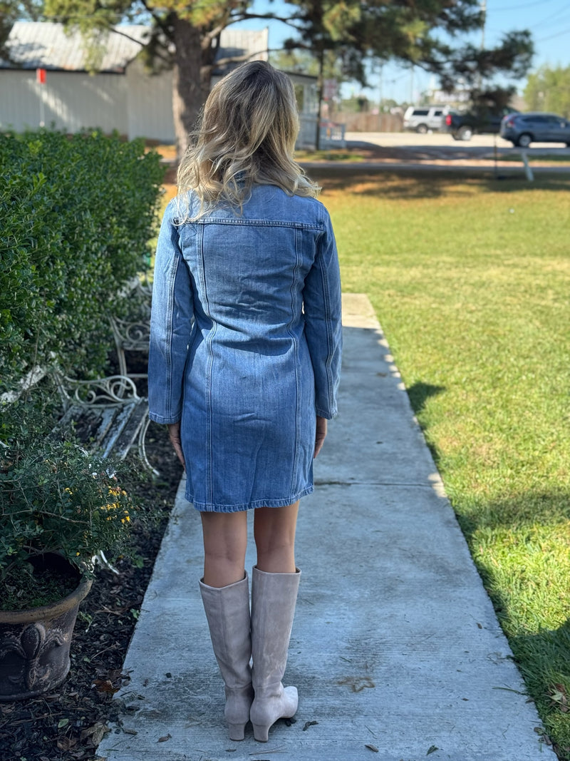 Andrea Long Sleeve Denim Shirt Dress