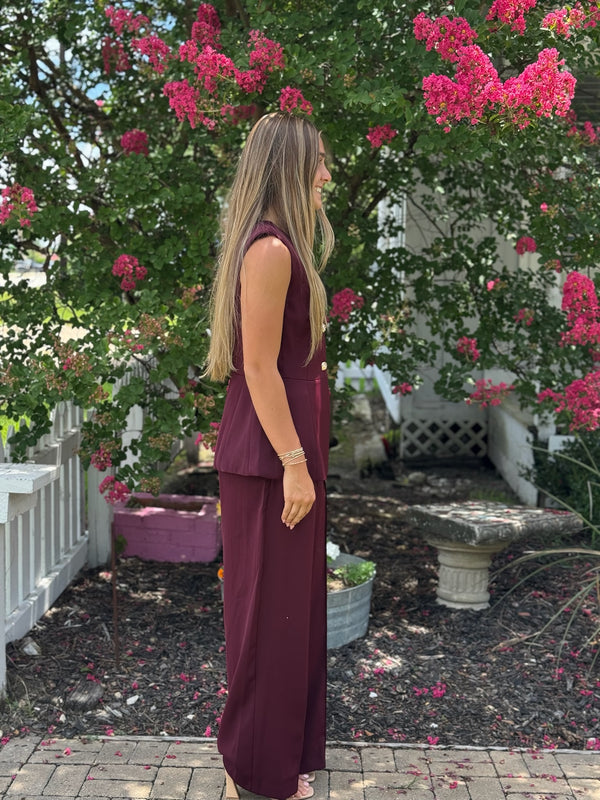 Kyleigh Burgundy Pants